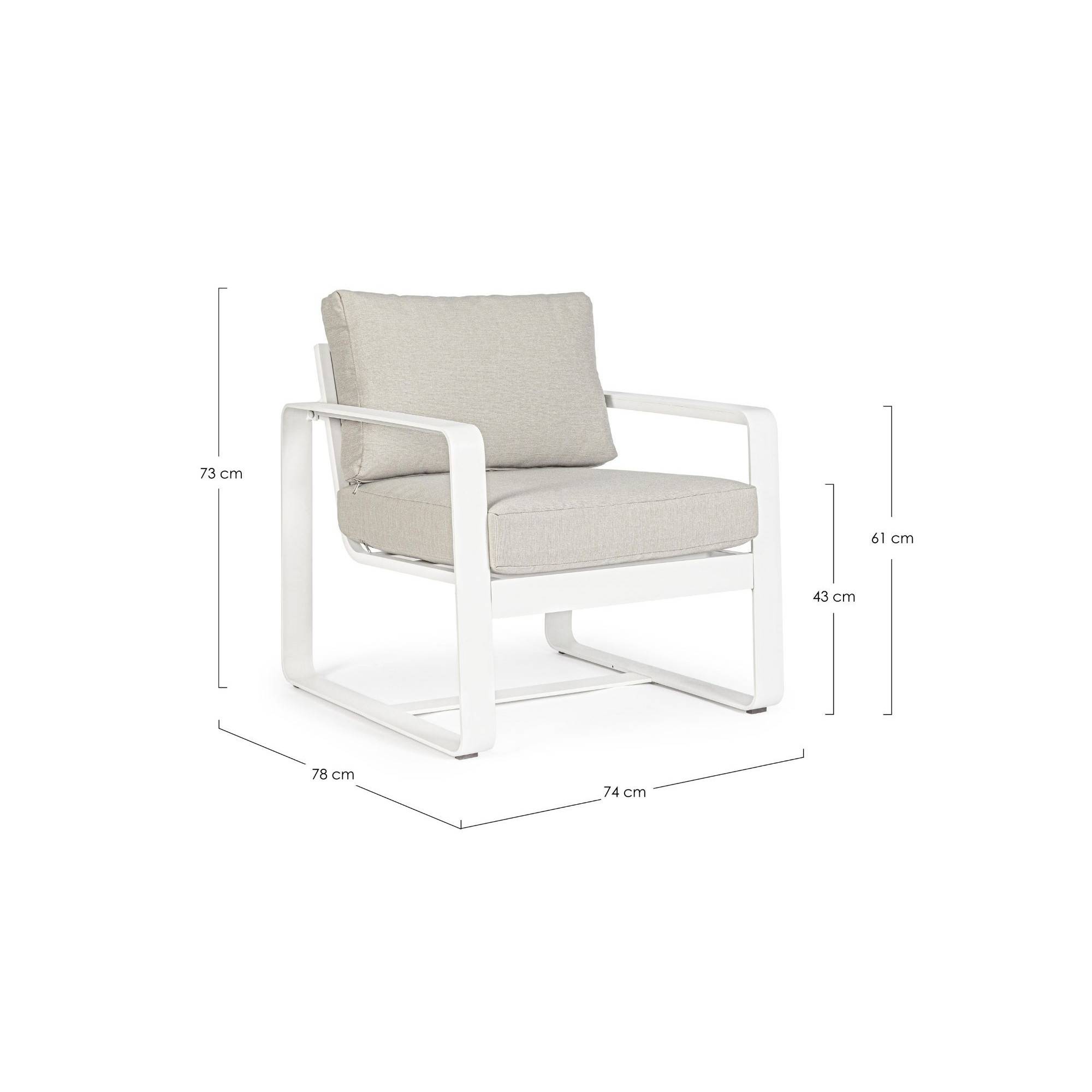 Autre - Fauteuil de jardin en aluminium et tissu (lot de 2) - ETRETAT - Imagen 8
