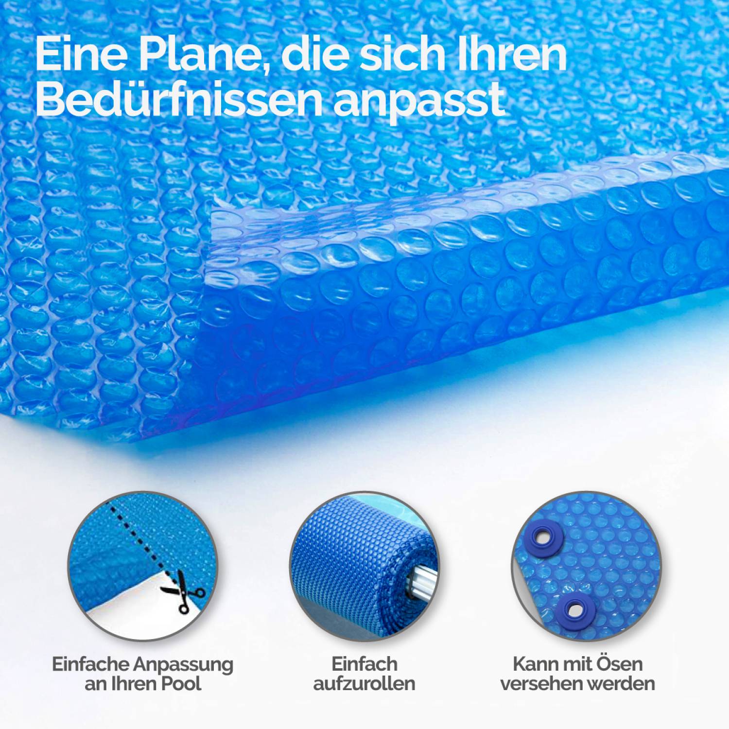 Linxor - Bâche à bulles 5 m x 3 m pour piscine - 300 microns - Bleu - Linxor - Imagen 9