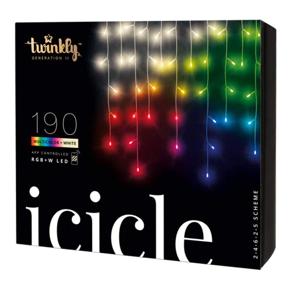 Icicle – Guirlande Lumineuse Stalactite LED Contrôlée par Application - 190 LED RVB+W. Fil Clair.  Intérieur et Extérieur - Imagen 3