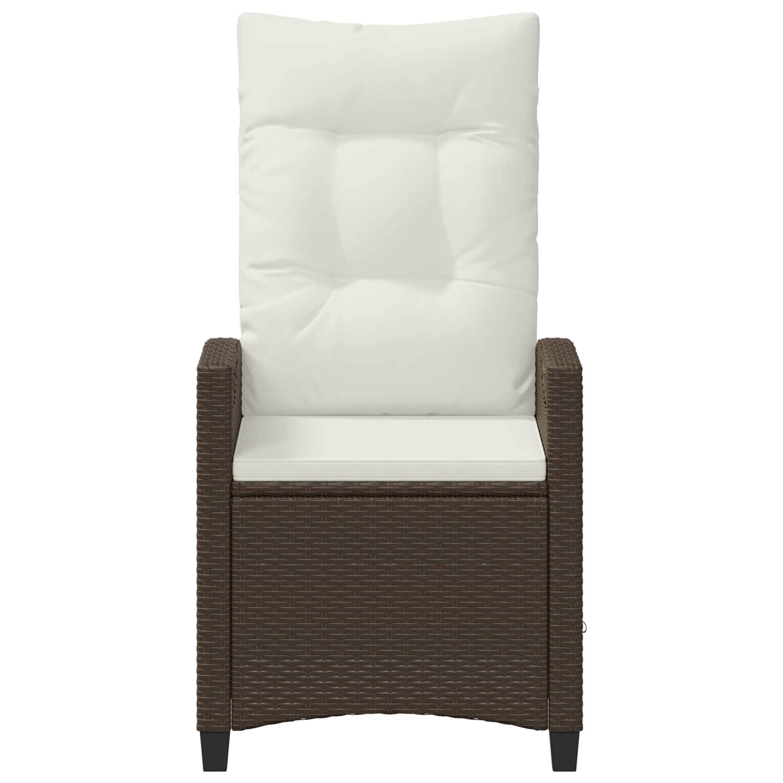 Chaise de jardin acier et polyester marron et crème 56 x 60 x 112 cm - PANGIVO - Image 5