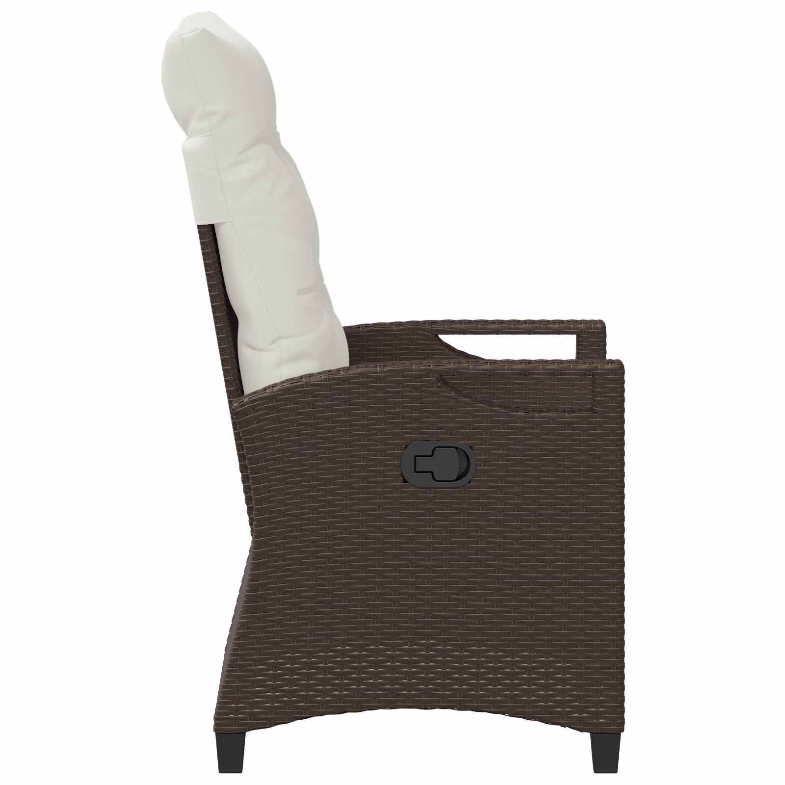 Chaise de jardin acier et polyester marron et crème 56 x 60 x 112 cm - PANGIVO - Image 6