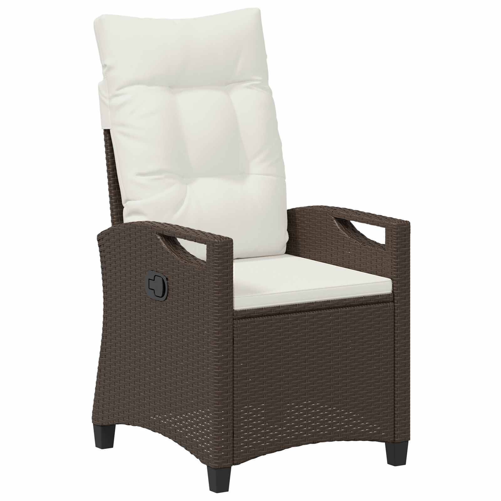 Chaise de jardin acier et polyester marron et crème 56 x 60 x 112 cm - PANGIVO - Image 4