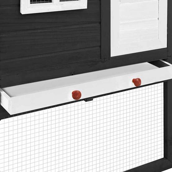 Vidaxl - Poulailler avec nichoir Gris et blanc Bois de sapin massif vidaXL 170865 - Imagen 4