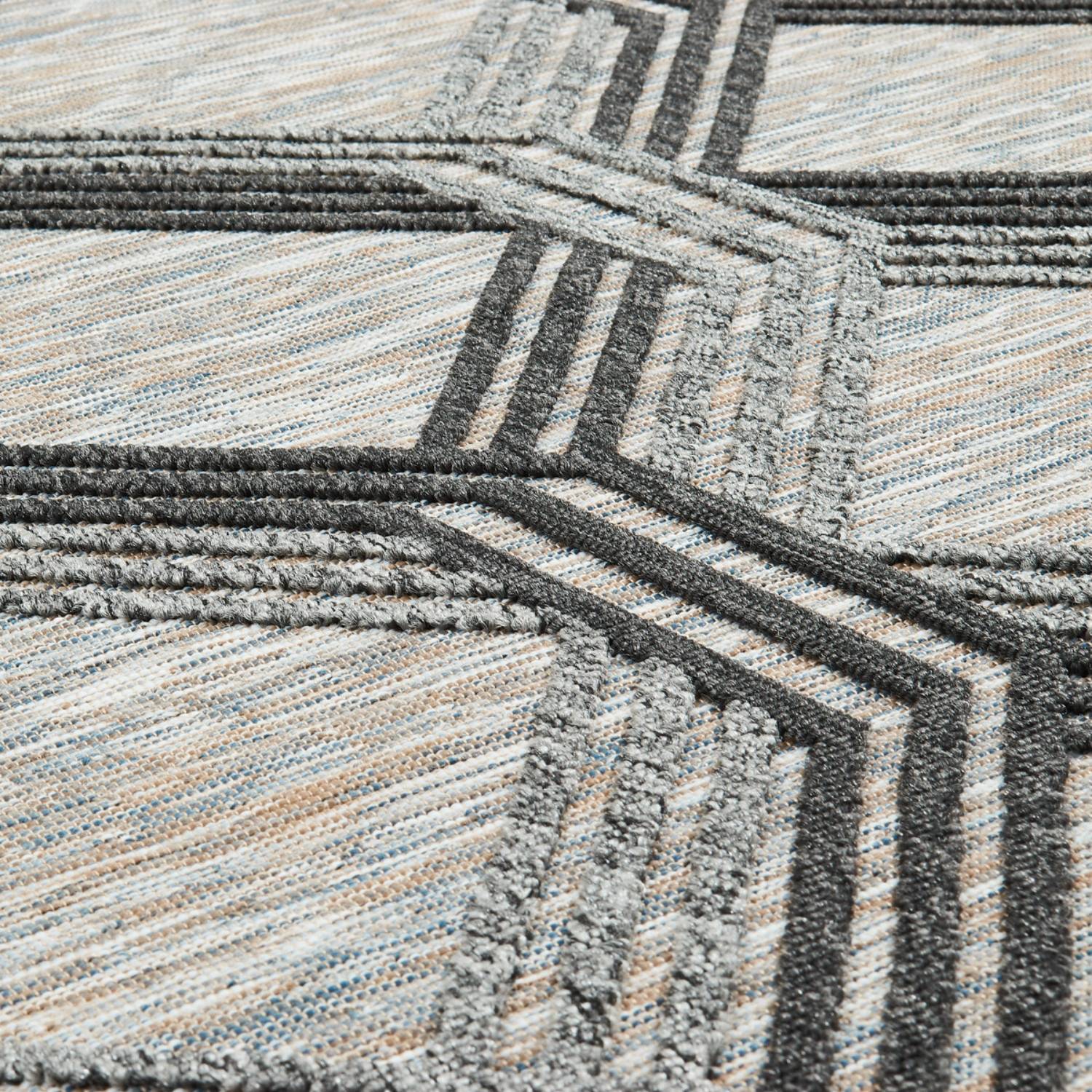 Autre - Tapis intérieur et extérieur en polypropylène gris 120x160cm - Imagen 2