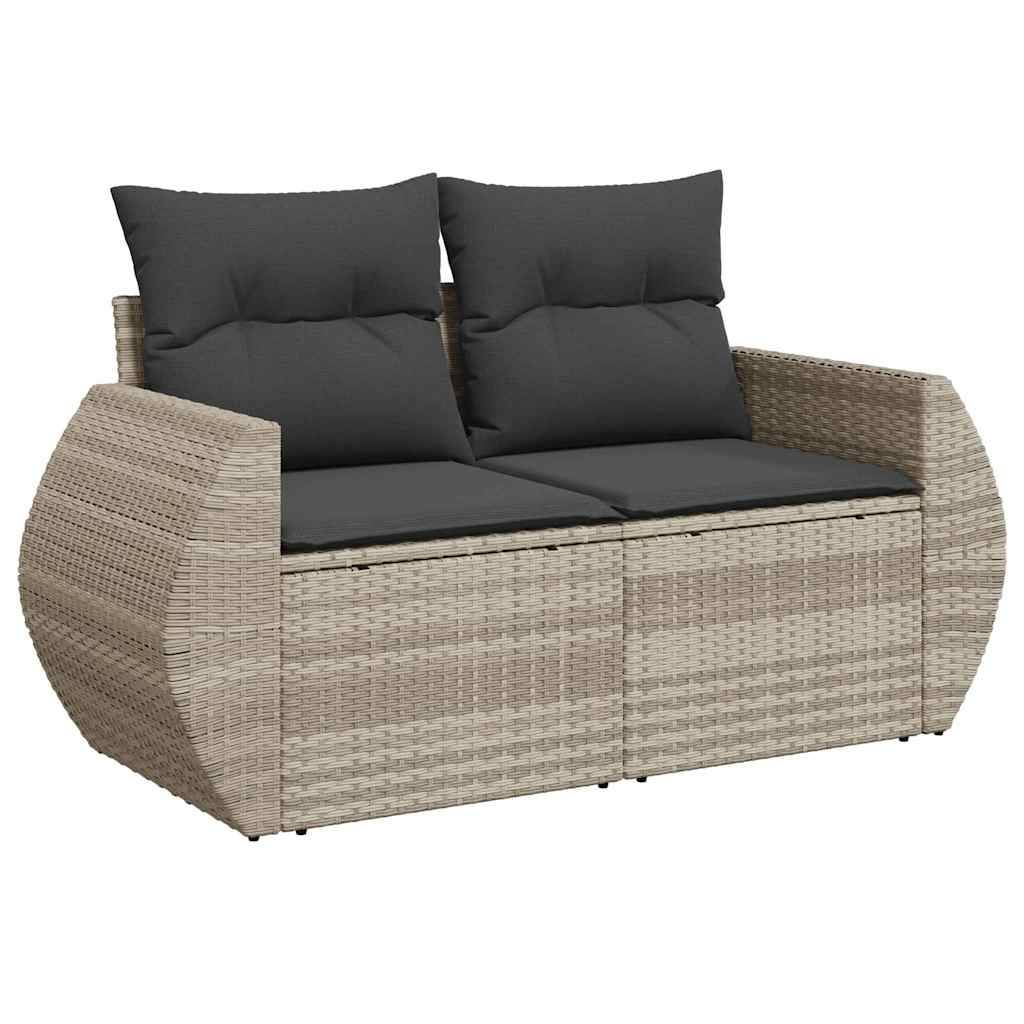 ComfortXL - Petit Salon de Jardin 6 Places en Résine Tressée Configurable pour Balcon Gris Clair 6 Éléments – ComfortXL Outdoor Living - Image 3