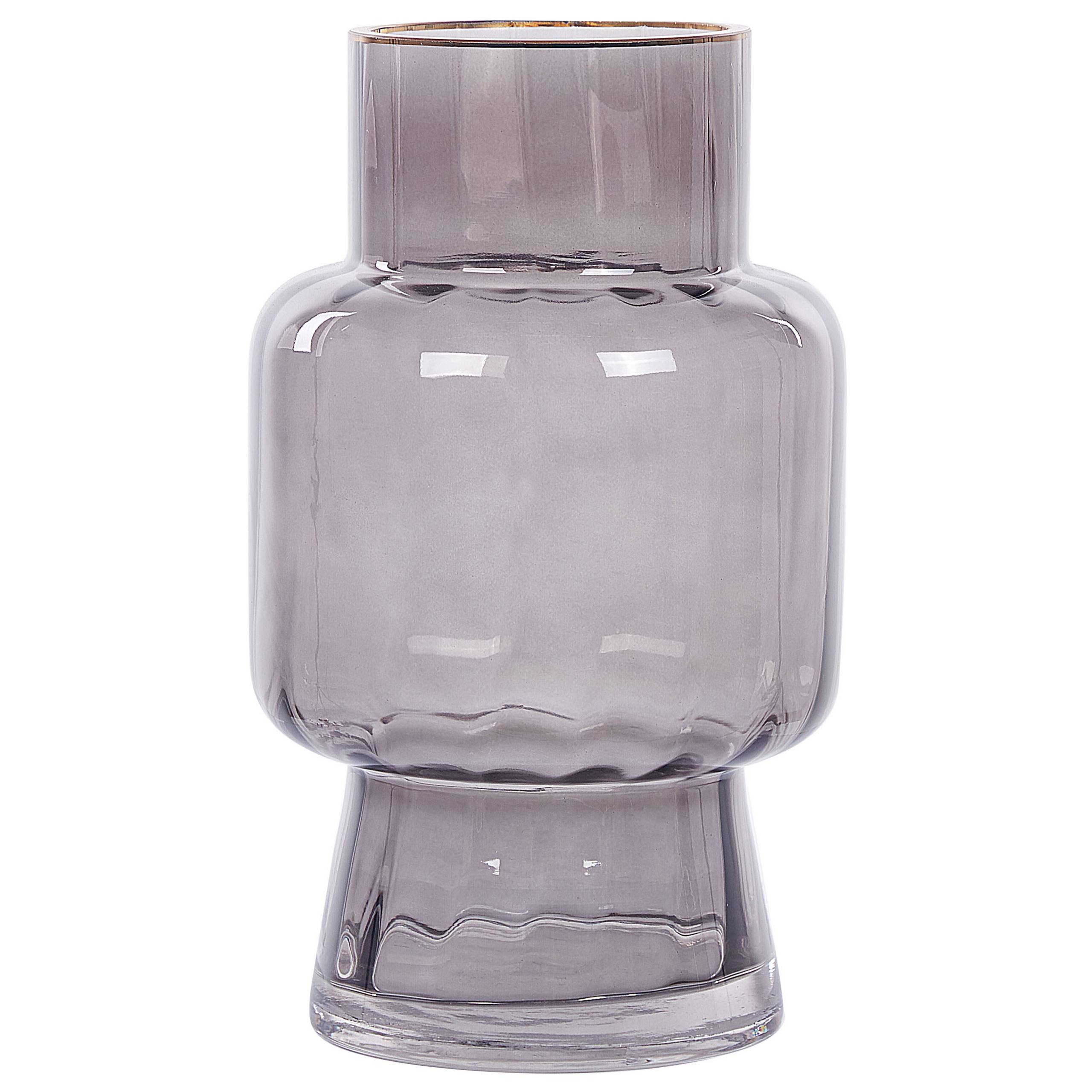 Beliani - Vase à fleurs Verre Gris MEGALO - 14x14x26- Beliani - Image 2