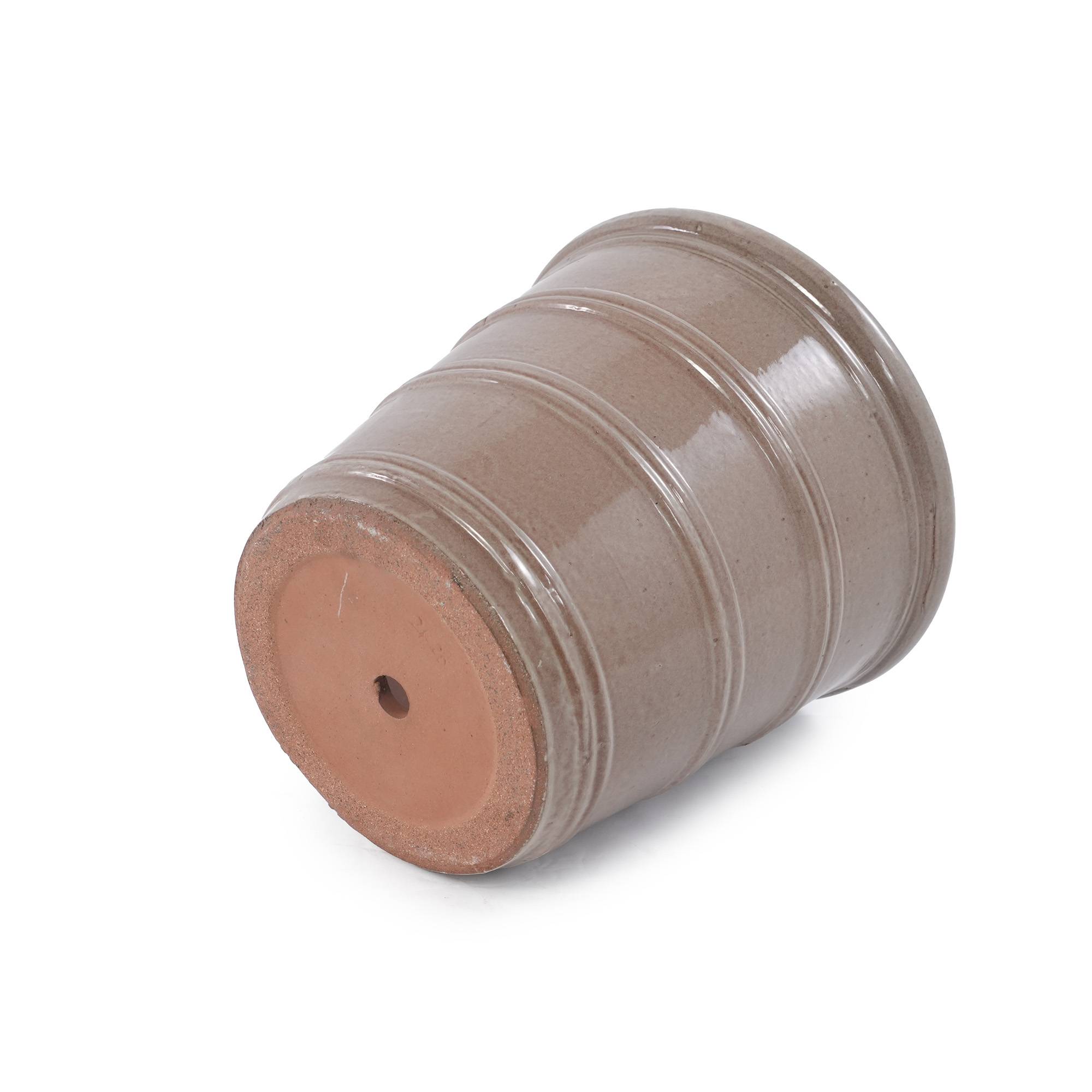 ComfortXL - Pot de fleurs en céramique pour balcon et intérieur drainage antigel taupe Ø 32,8 cm - ComfortXL Outdoor Living - Image 6