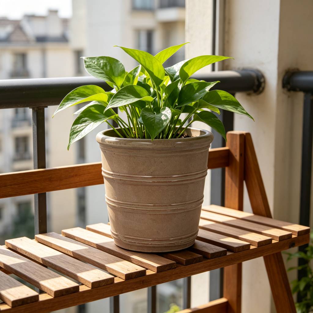 ComfortXL - Pot de fleurs en céramique pour balcon et intérieur drainage antigel taupe Ø 32,8 cm - ComfortXL Outdoor Living - Image 1