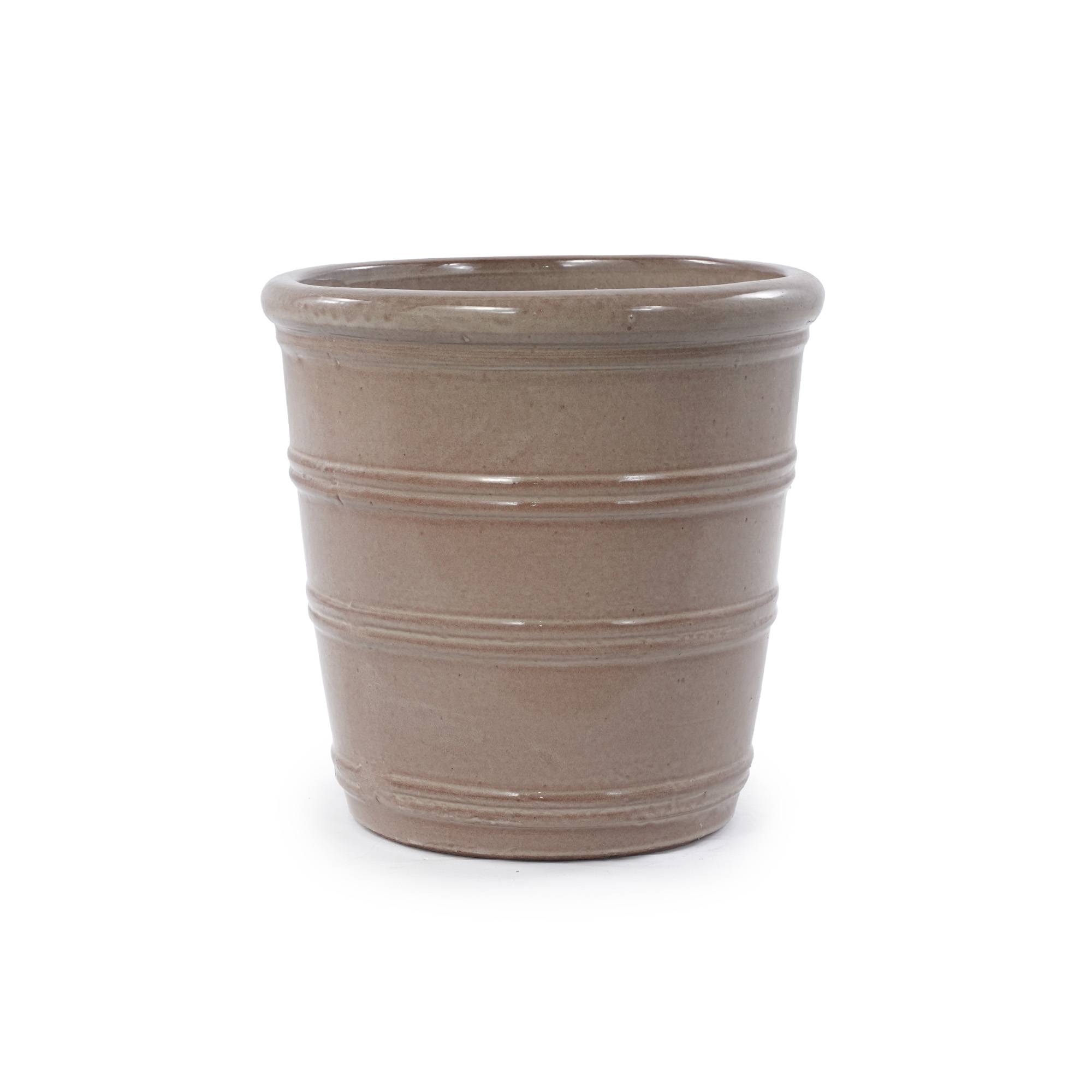 ComfortXL - Pot de fleurs en céramique pour balcon et intérieur drainage antigel taupe Ø 32,8 cm - ComfortXL Outdoor Living - Image 7
