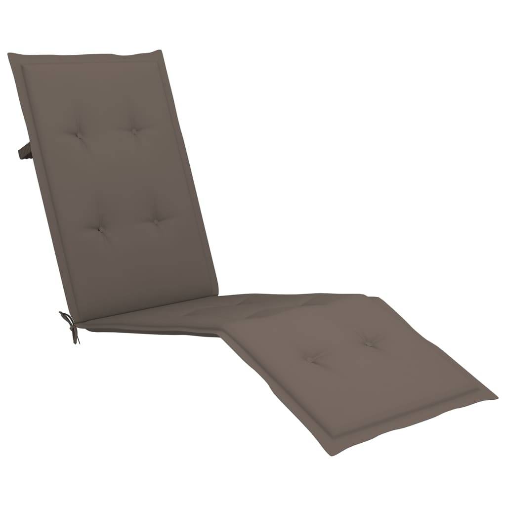 Helloshop26 - Transat chaise longue bain de soleil lit de jardin terrasse meuble d'extérieur avec repose-pied et coussin acacia solide - Imagen 6