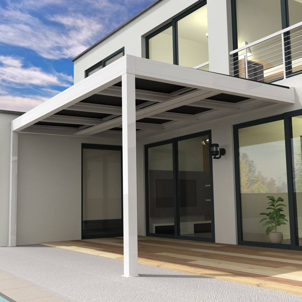 Intersun - Pergola solaire photovoltaïque HELIOLITE 6,934x3,999m 12 panneaux (Gris anthracite RAL 7016) - Imagen 1