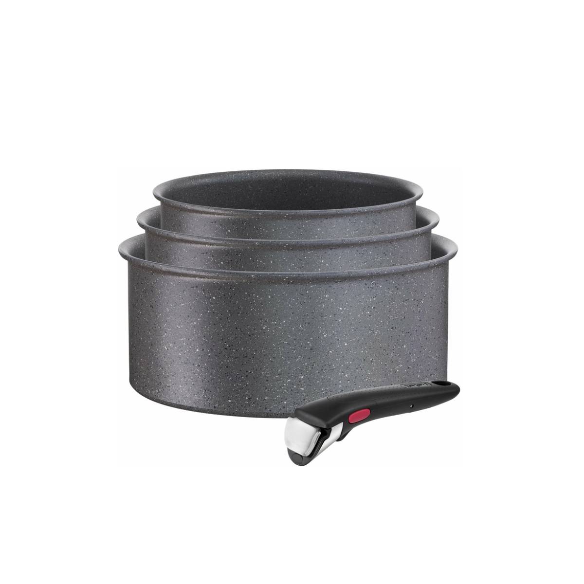 Série de 3 casseroles aluminium 16/18/20cm + 1 poignée noir L3969002 Tefal - Image 1