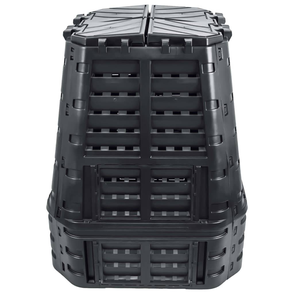 Composteur de jardin plastique noir 93.3 x 93.3 x 113 cm - PANGIVO - Image 3