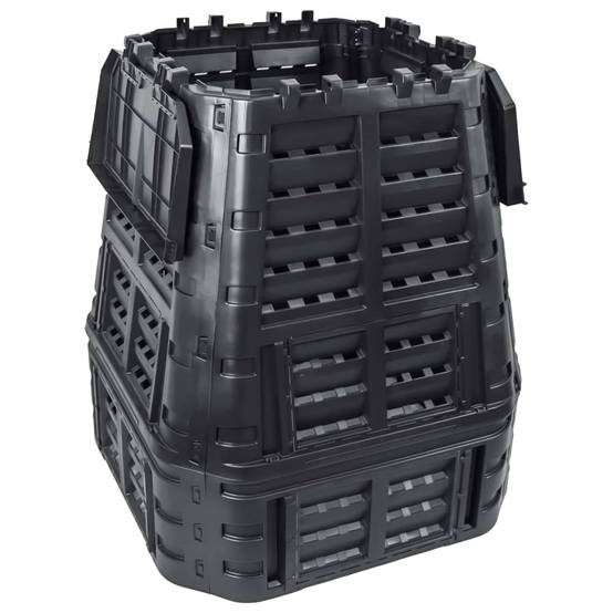 Composteur de jardin plastique noir 93.3 x 93.3 x 113 cm - PANGIVO - Image 2