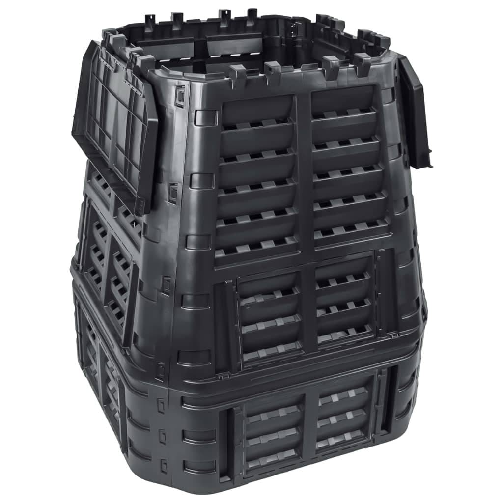 Composteur de jardin plastique noir 93.3 x 93.3 x 113 cm - PANGIVO - Image 2
