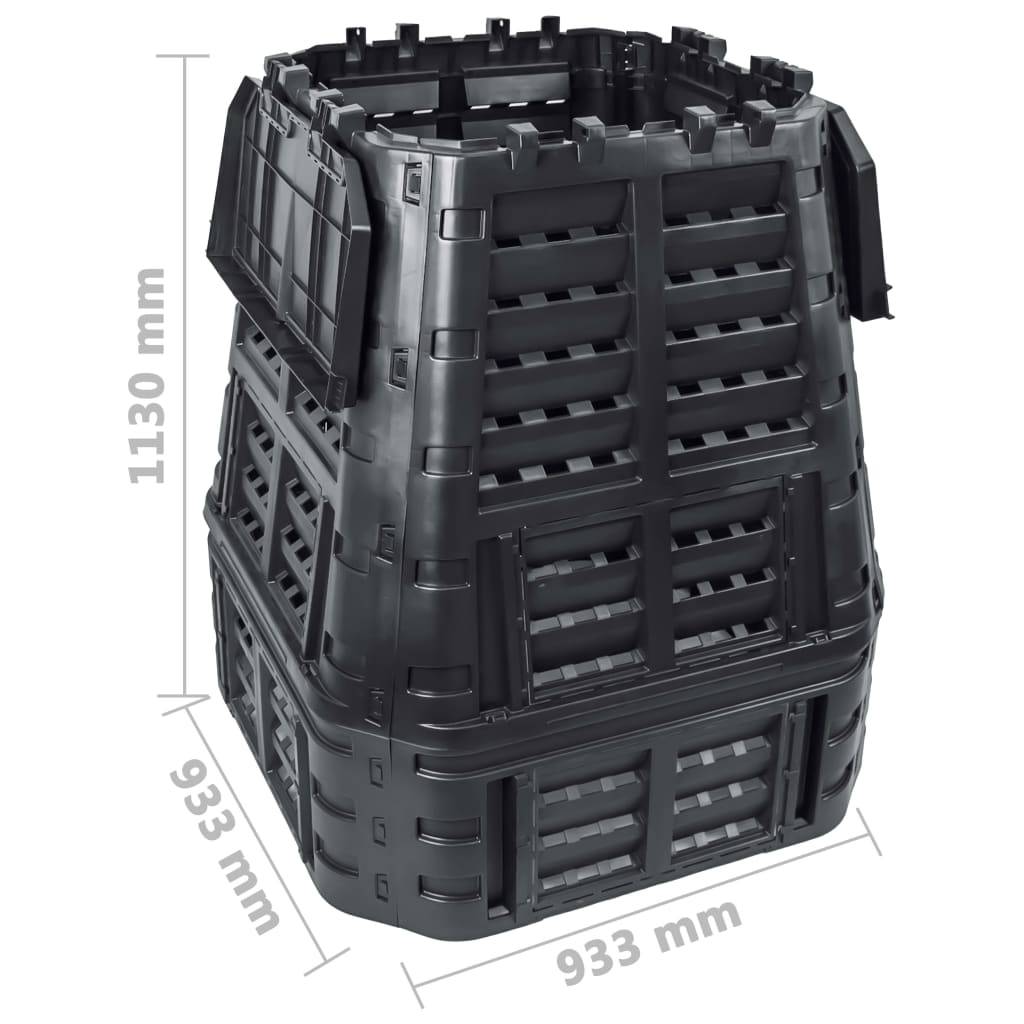 Composteur de jardin plastique noir 93.3 x 93.3 x 113 cm - PANGIVO - Image 10
