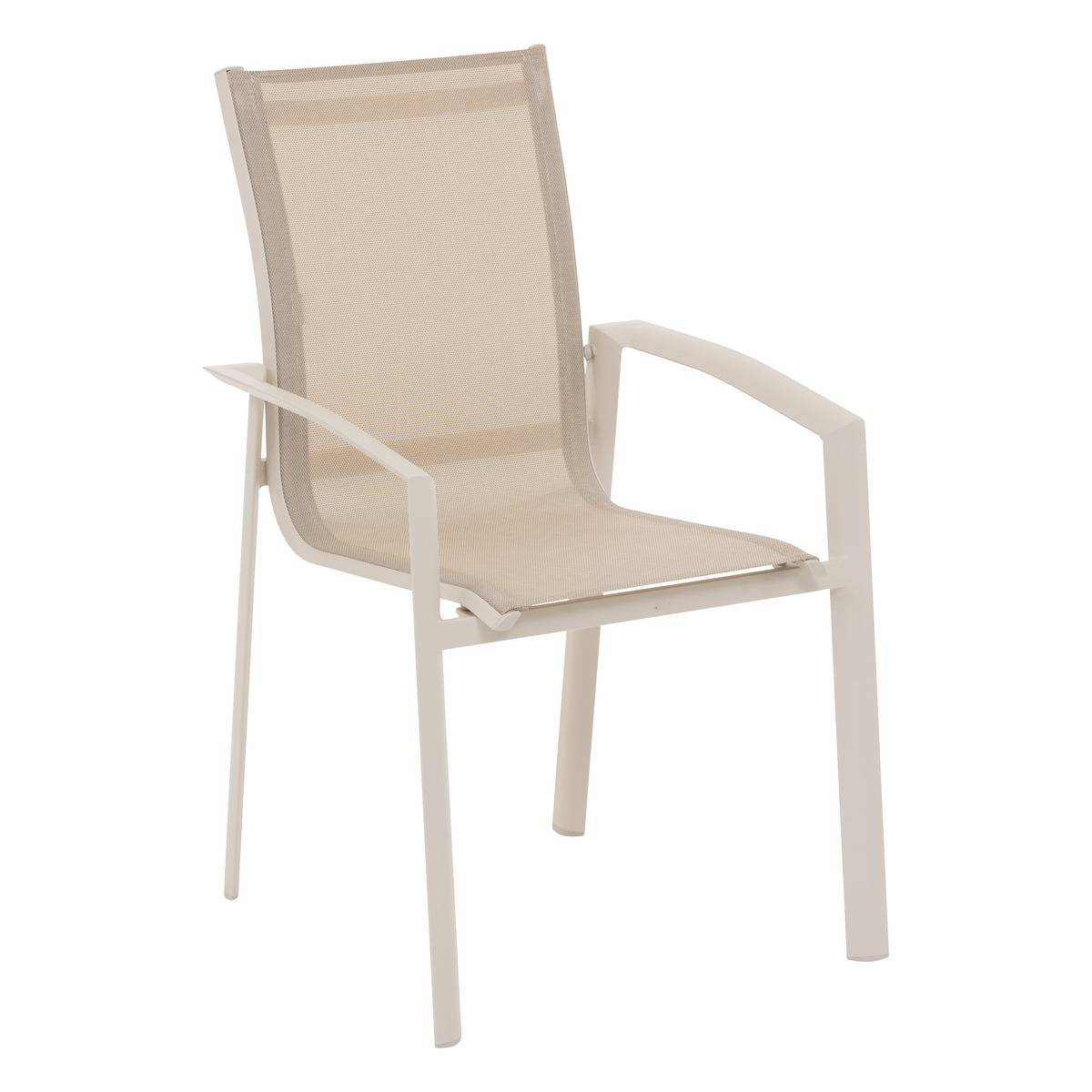 Hesperide - Fauteuil de jardin empilable "Axant" lin & argile en alumunium Hespéride - Image 2