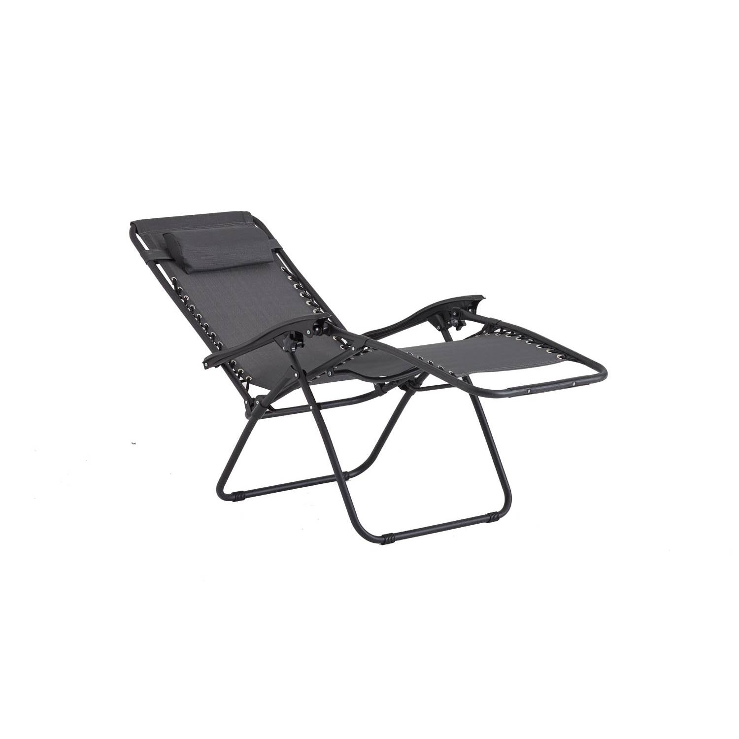 Transat inclinable noir et gris foncé MANIHI - Image 6