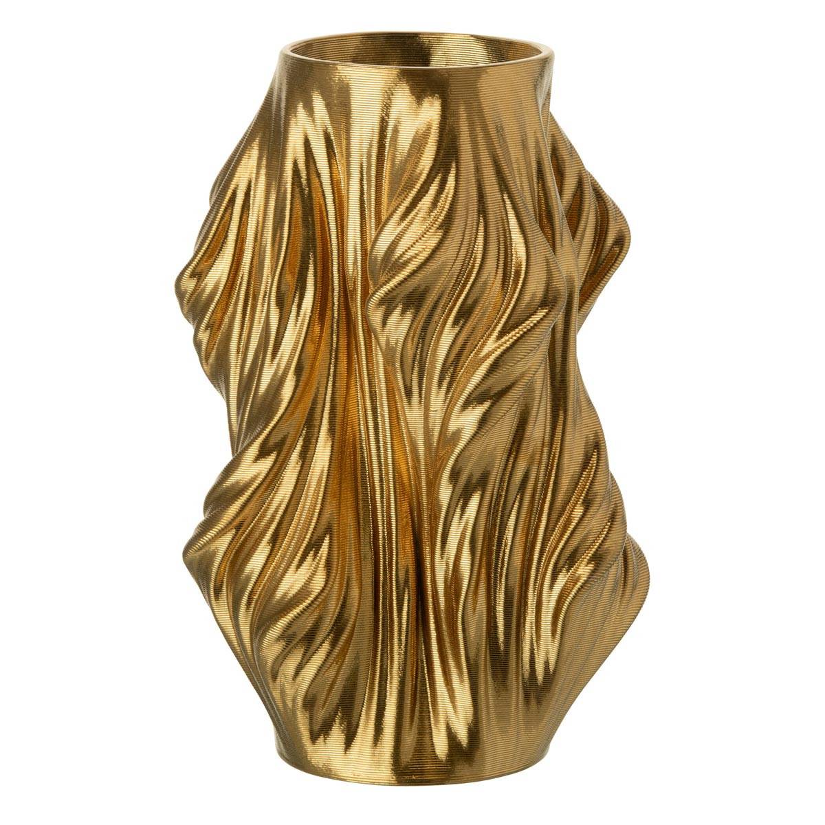 J-Line - Vase Déco en Porcelaine "Impression 3D" 28cm Doré - Image 1