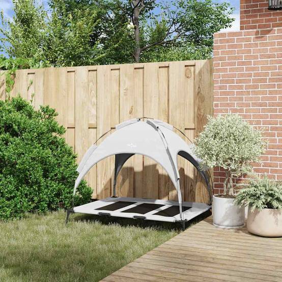 Lit pour chien acier gris argenté 122 x 93 x 106.5 cm - PANGIVO - Image 3