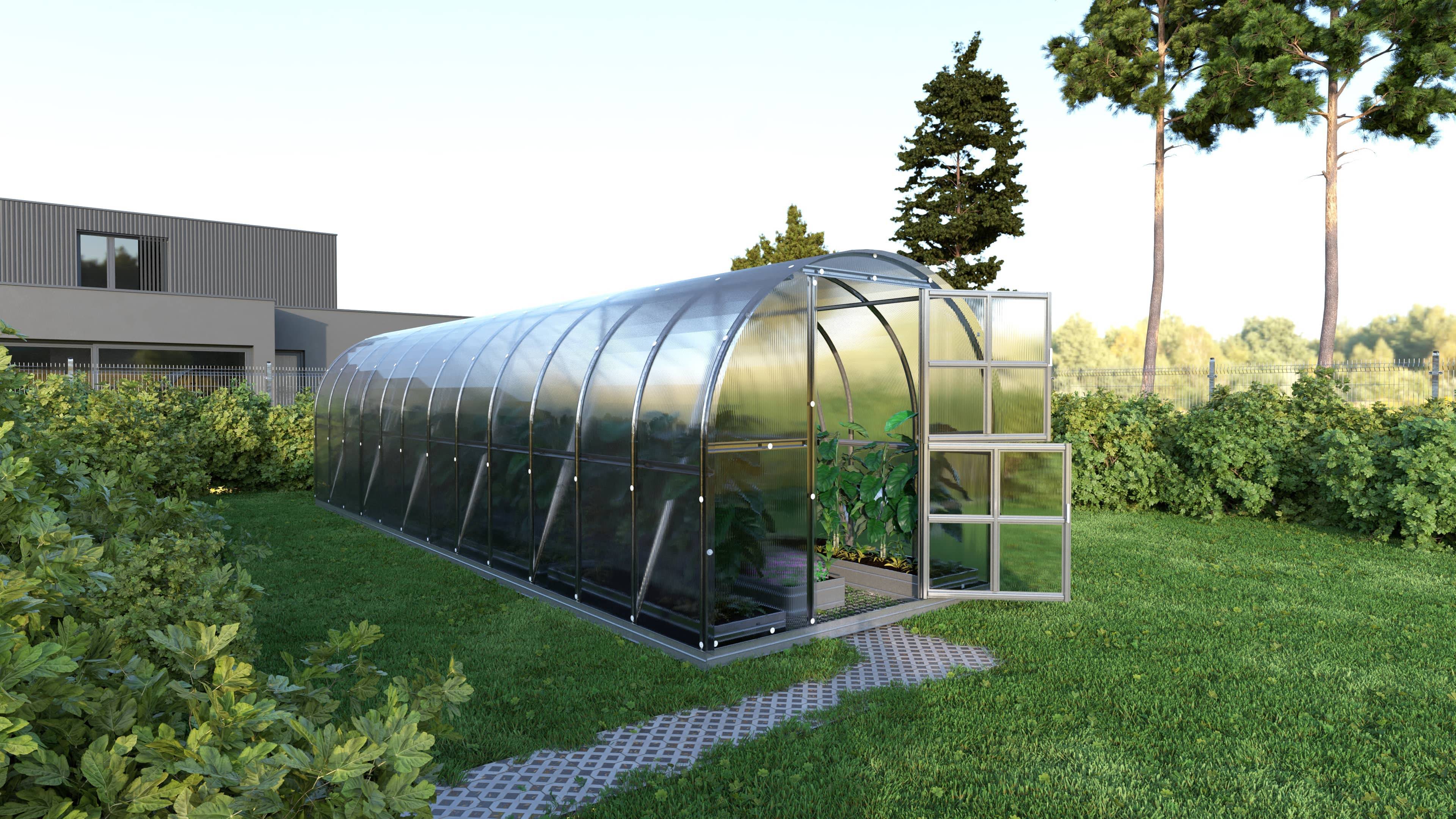 KLASIKA GREENHOUSES - Serre KLASIKA ARCH 3 x 10 m (30 m²), 4 mm avec revêtement en polycarbonate - Image 1