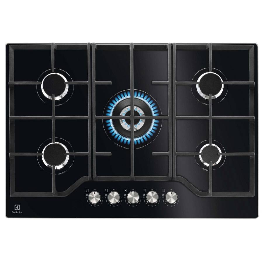 Table verre gaz 74cm 5 foyers noir KGG75362K Electrolux - Image 1