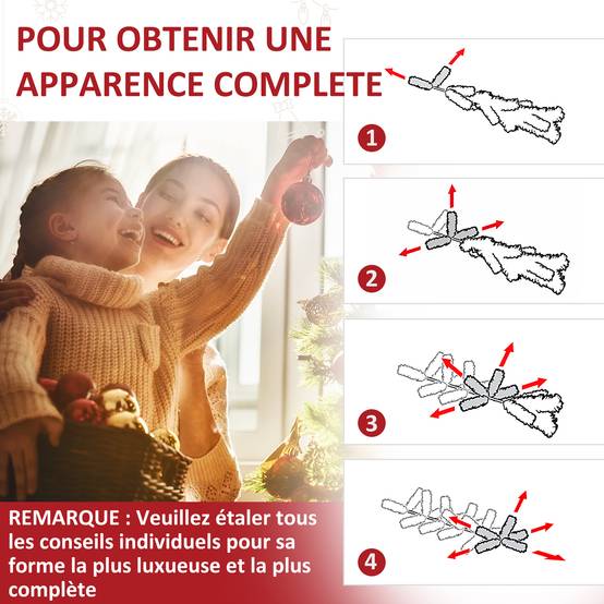 Sapin de Noël Artificiel Lumineux 210H cm LED x 700 Blanc Chaud + Support Pied 2154 Branches Vert - Image 9