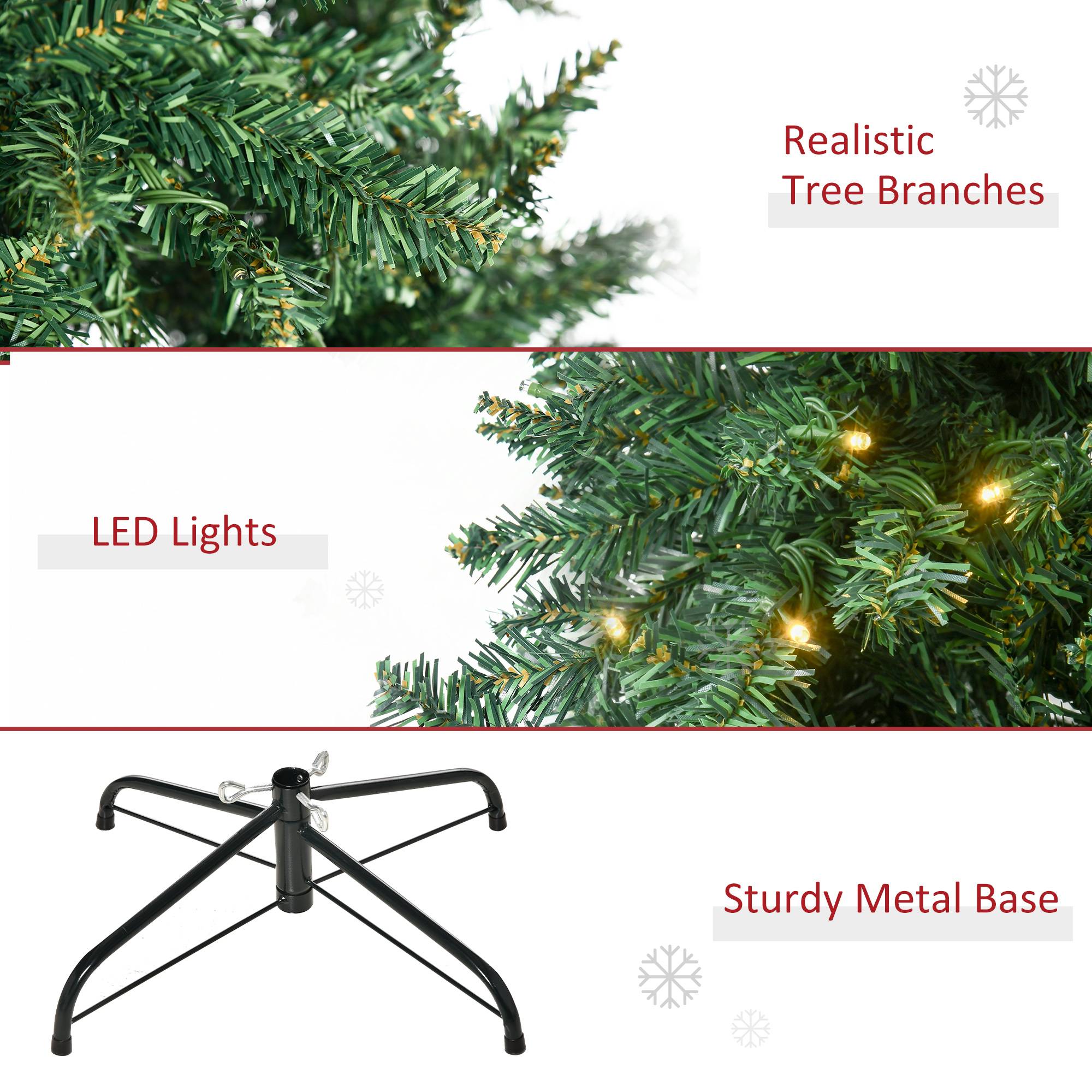 Sapin de Noël Artificiel Lumineux 210H cm LED x 700 Blanc Chaud + Support Pied 2154 Branches Vert - Image 10