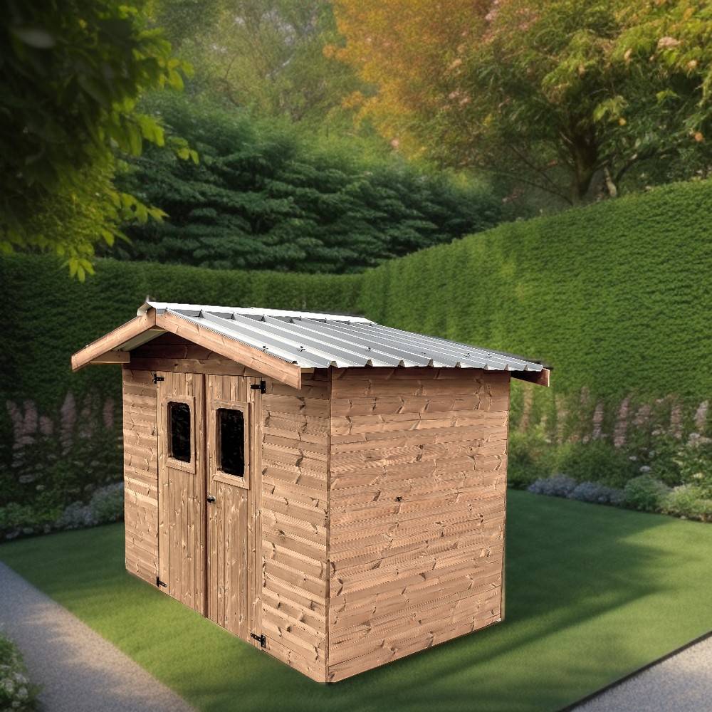 Habrita - Abri THERMA en bois - 7,04 m² - sans plancher - toit double pente bac acier Habrita - Imagen 2