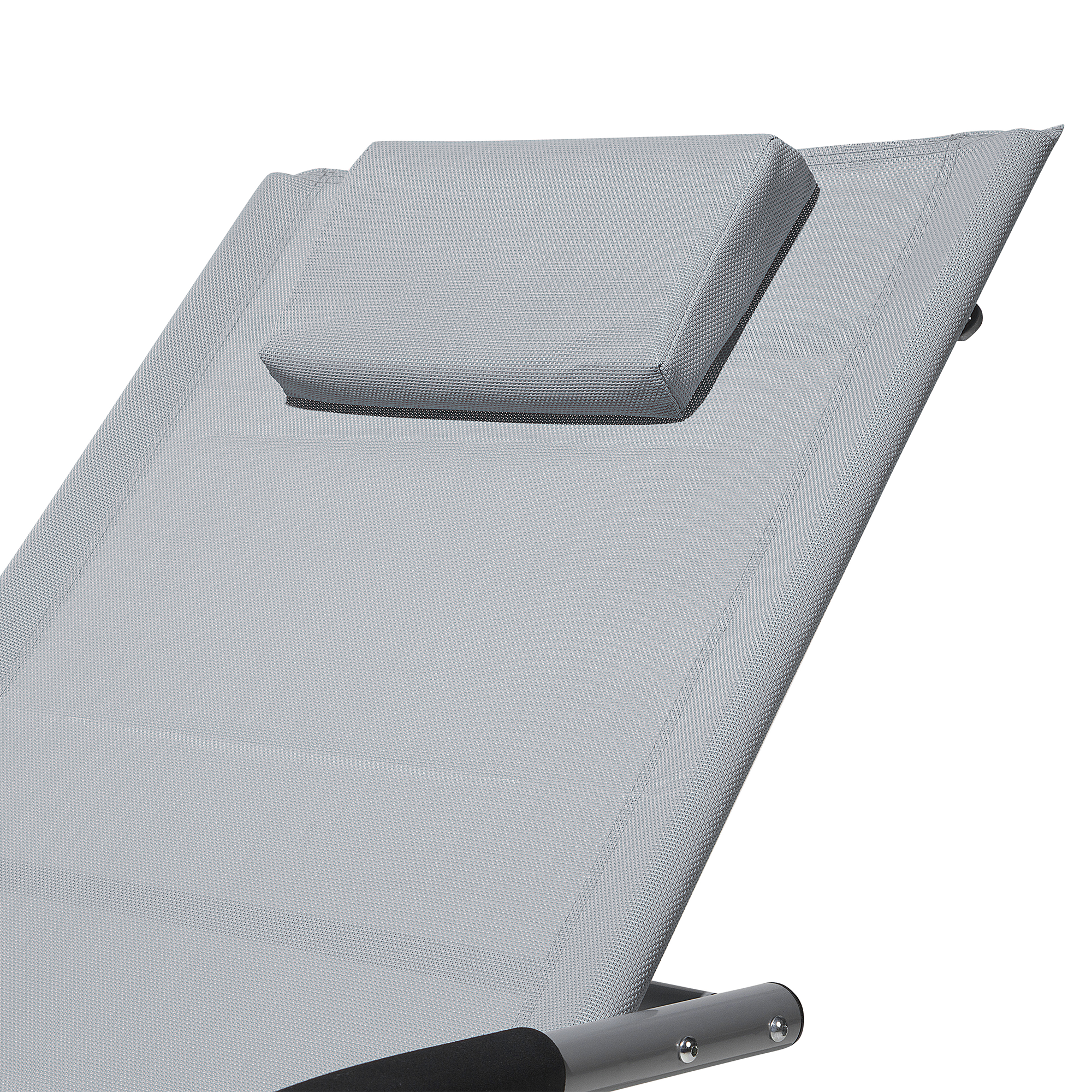 Beliani - Transat Bain de Soleil Fonction Bascule en Acier Noir et Textile Gris Matières Durables et Design Moderne pour Jardin ou Terrasse Beliani - Imagen 8