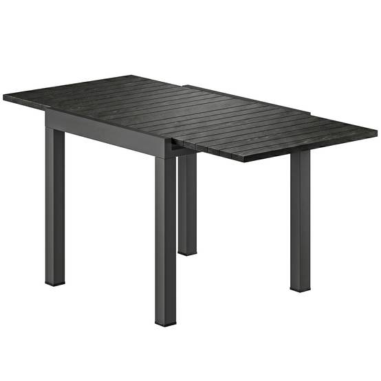 Table de jardin extensible aluminiums noir 80-160 x 80 x 75 cm - PANGIVO - Image 2
