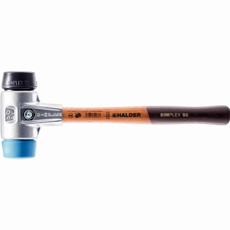Maillet HALDER SIMPLEX TPE souple / TPE souple avec boîtier en aluminium et manche en bois - D=50 mm - 3112.050
