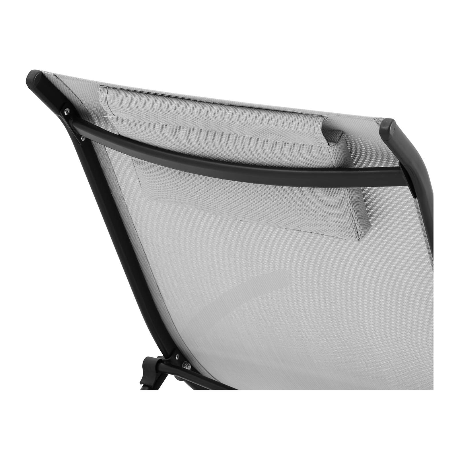 Helloshop26 - Bain de soleil chaise longue transat en acier ondulée gris - Imagen 2