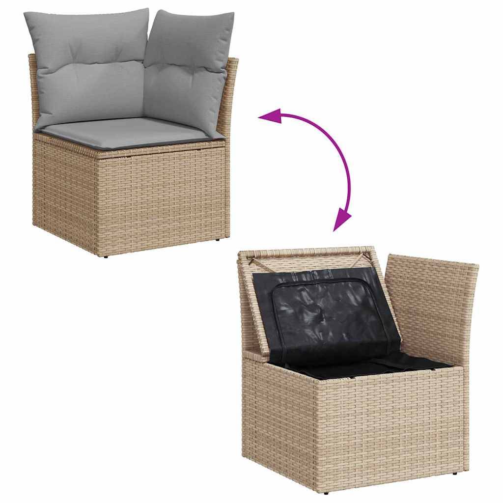 Canapé Terrasse 12 Pcs Beige Résine Tressée et Acacia Look Naturel avec Coussins pour Confort en Plein Air – ComfortXL Outdoor Living - Imagen 6