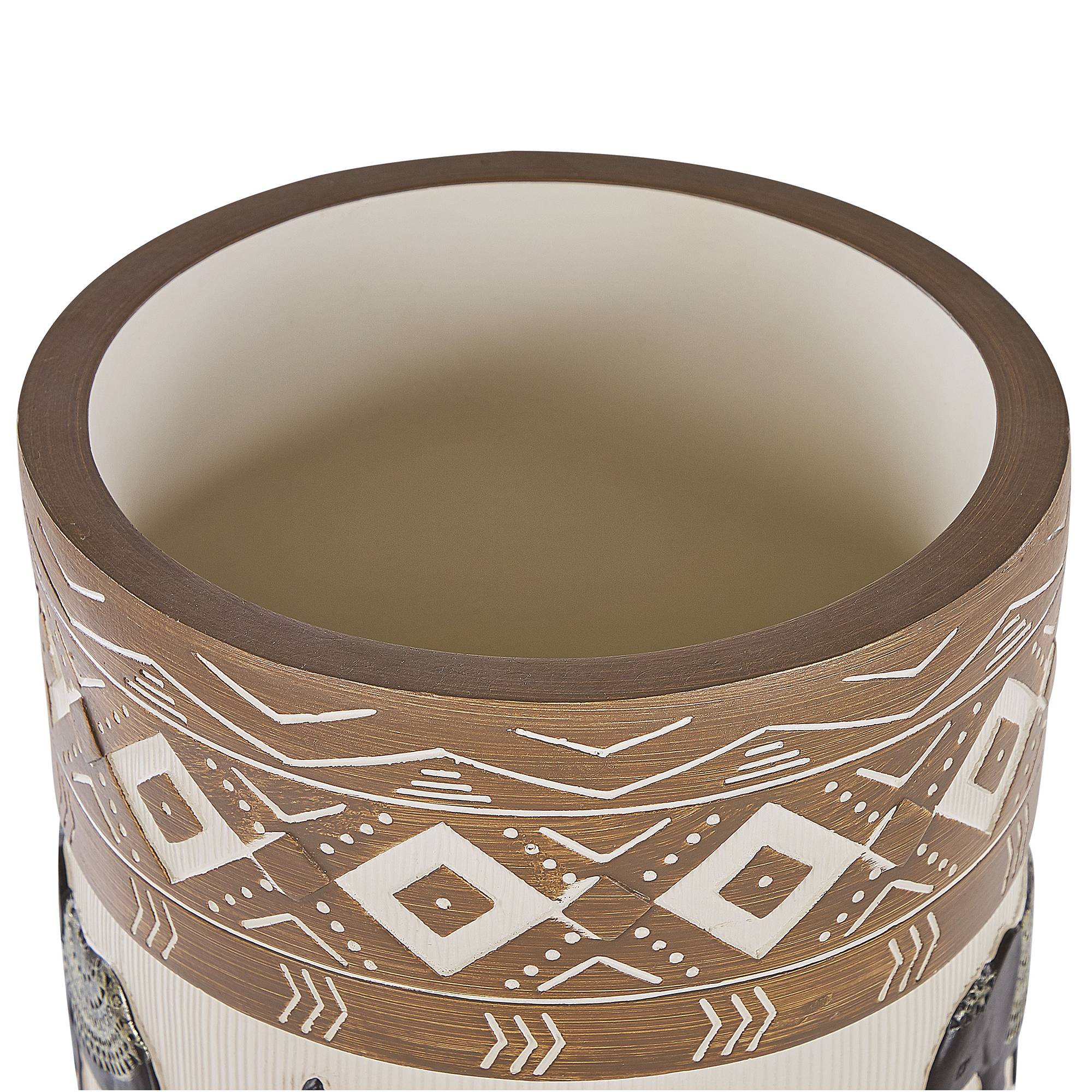 Cache-pot d'extérieur Fibre d'argile Marron foncé ACHILIO - Beliani - Image 3