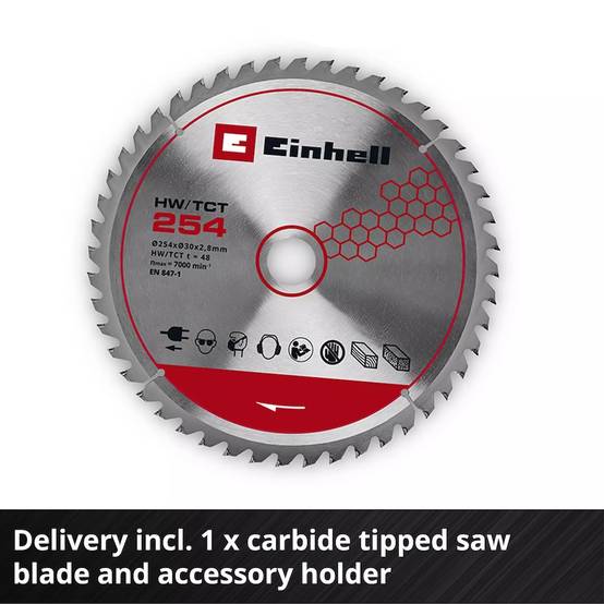 Einhell - Scie sur table – TE-TS 10 T – Ø 254 mm – 2000 W – Coupe 89 mm – Inclinaison 45° – Table extensible – Guide parallèle Einhell - Image 5