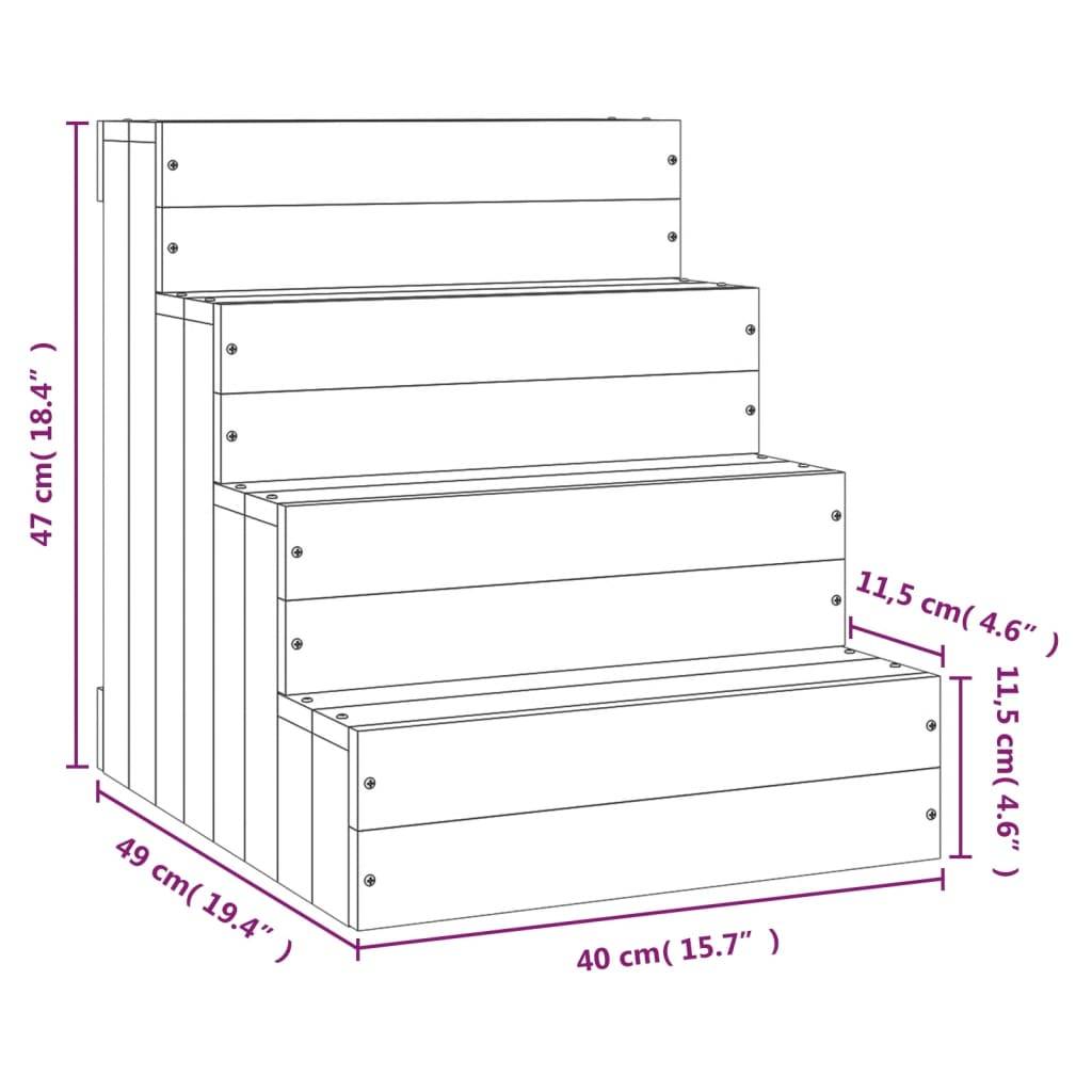 Vidaxl - Escalier pour animaux de compagnie Blanc 40x49x47cm Bois de pin vidaXL 822467 - Imagen 3