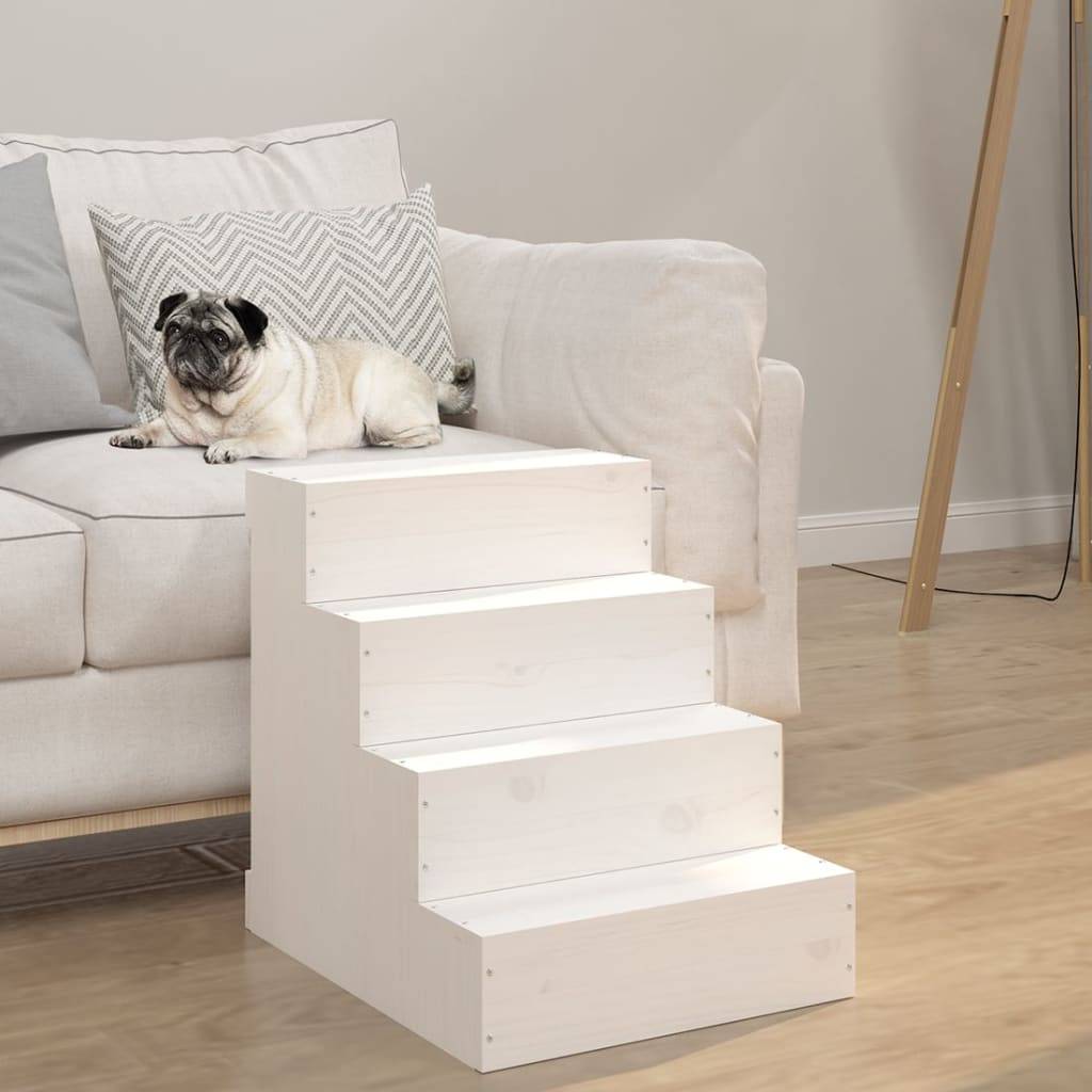 Vidaxl - Escalier pour animaux de compagnie Blanc 40x49x47cm Bois de pin vidaXL 822467 - Imagen 1