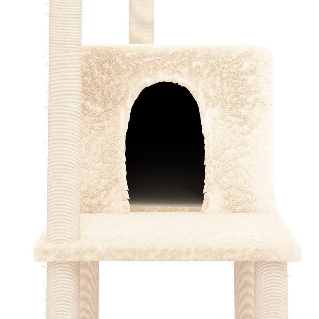Arbre à Chat Classique Sisal Niche Crème 144,5cm pour Chat Actif Stable - ComfortXL Outdoor Living - Image 6