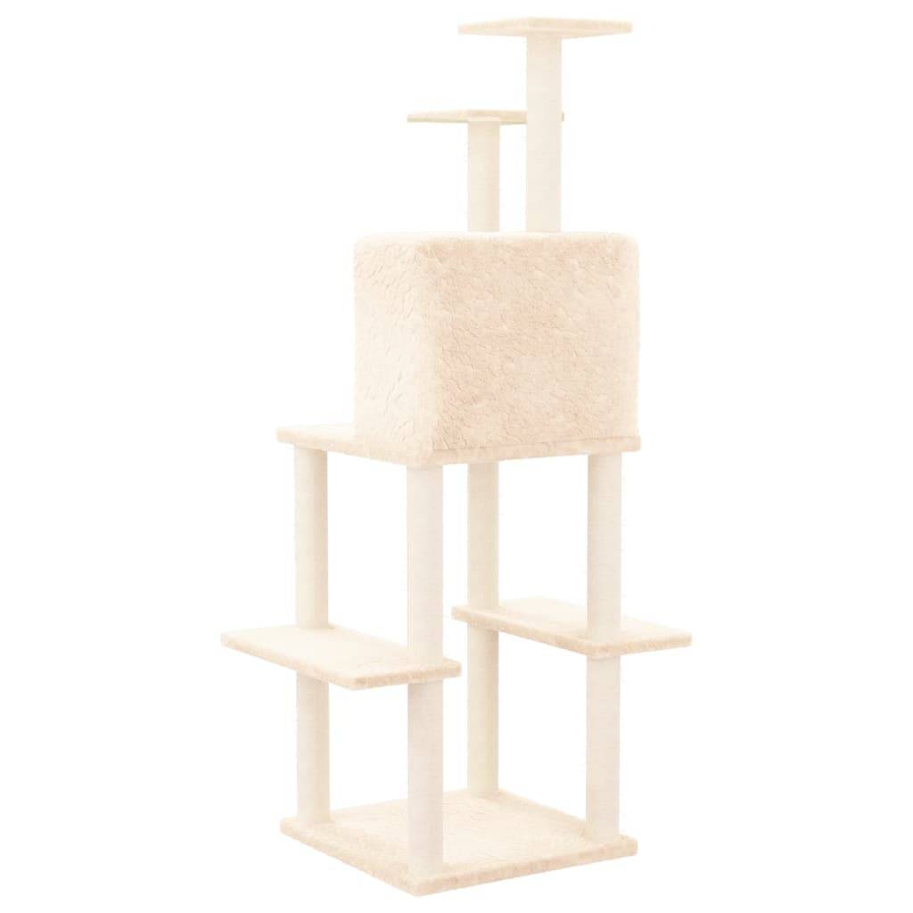 Arbre à Chat Classique Sisal Niche Crème 144,5cm pour Chat Actif Stable - ComfortXL Outdoor Living - Image 5