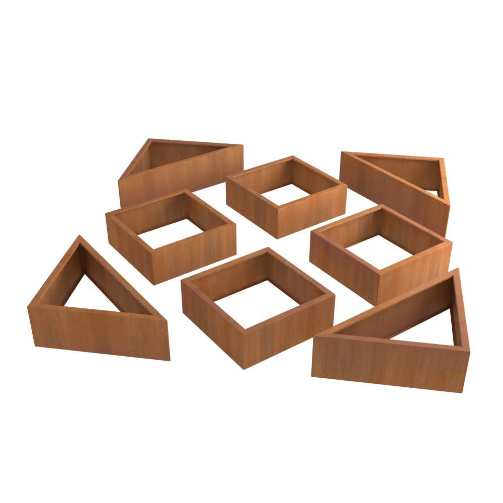 Carré potager Triangle Corten - H.30cm - 1400 x 707 x 300 mm - Imagen 3