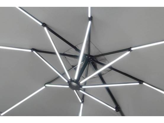 Parasol Jardin Déporté Led Alu "sun 4 Luxe" - Rectangle - 3 X 4 M - Gris - Dalles à Lester Incluses -habitat Et Jardin - Image 4