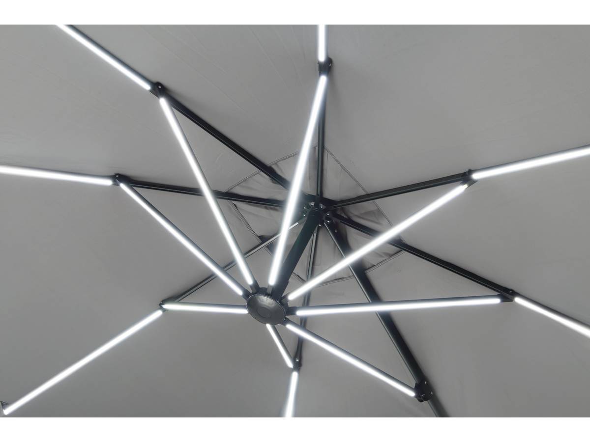 Parasol Jardin Déporté Led Alu "sun 4 Luxe" - Rectangle - 3 X 4 M - Gris - Dalles à Lester Incluses -habitat Et Jardin - Imagen 4