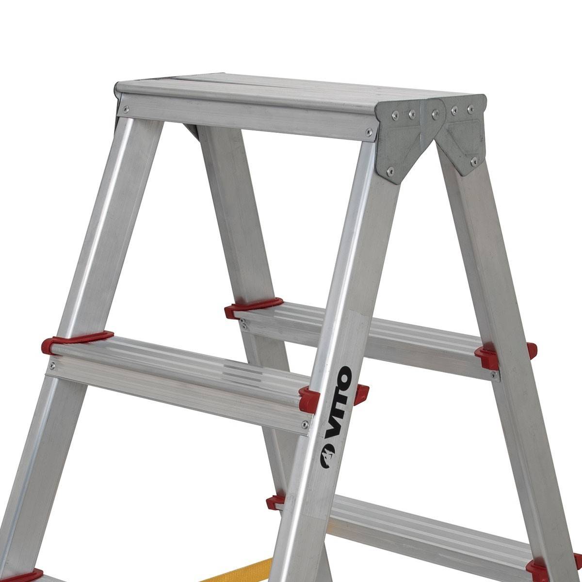 Escabeau 2 x 4 marches en Aluminium Charge 150 kg Hauteur 0,90 m VITO - Imagen 2