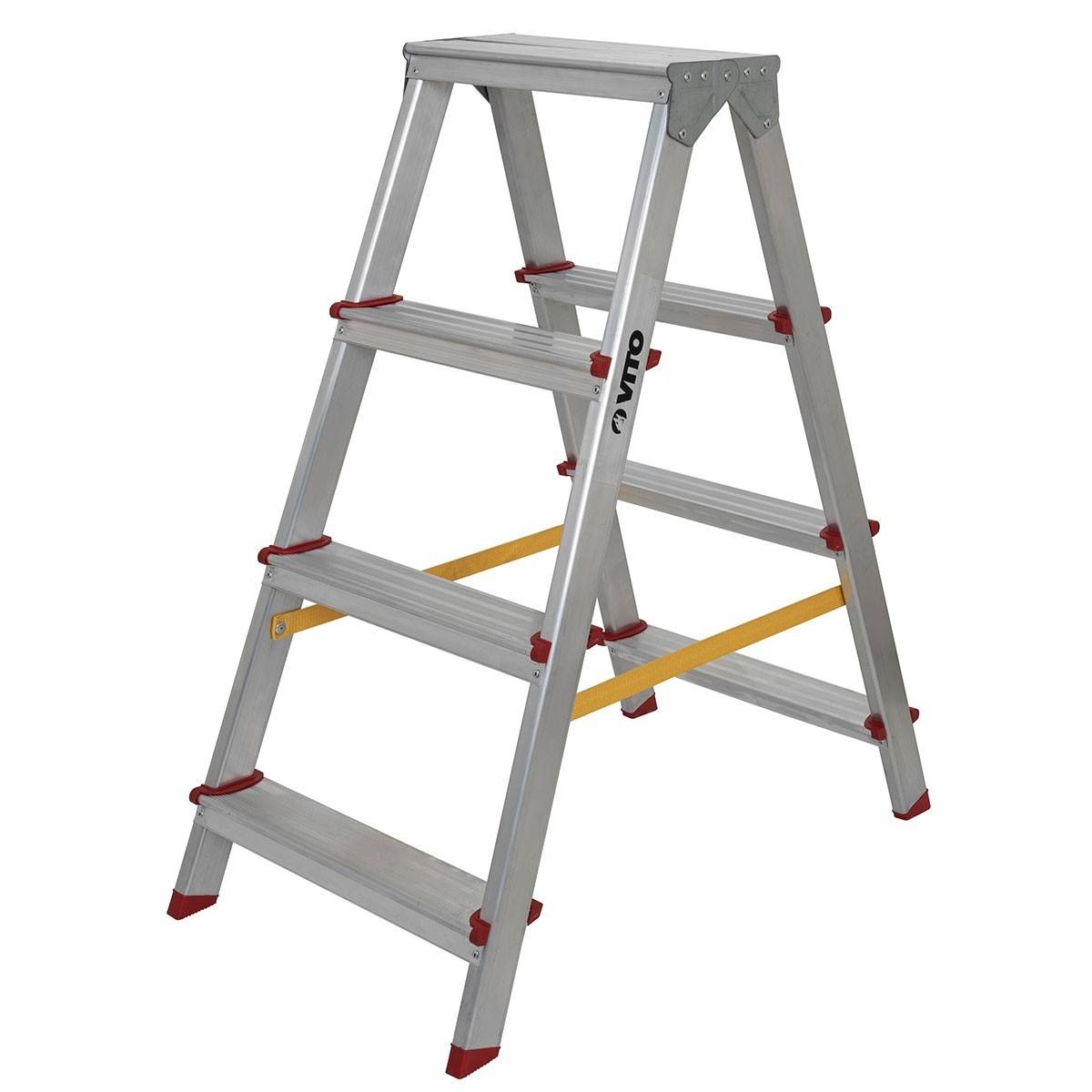 Escabeau 2 x 4 marches en Aluminium Charge 150 kg Hauteur 0,90 m VITO - Imagen 1