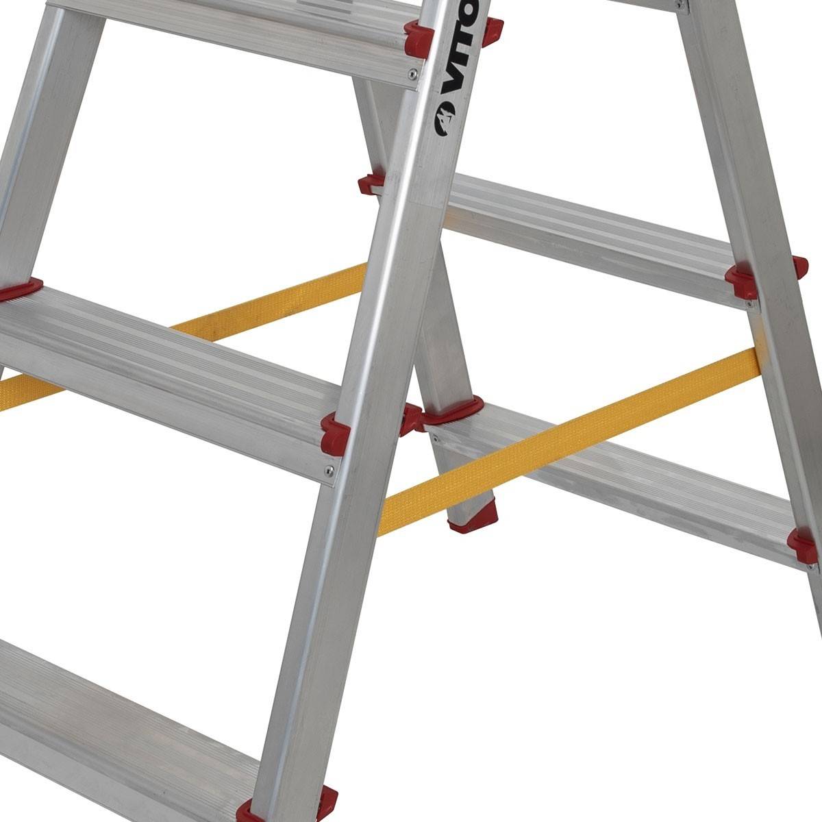 Escabeau 2 x 4 marches en Aluminium Charge 150 kg Hauteur 0,90 m VITO - Imagen 4