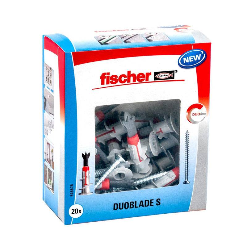 Fischer - Boite de 20 chevilles bi matière DUOBLADE FISCHER 545678 44 mm avec vis 4,5 x 40 mm Fischer