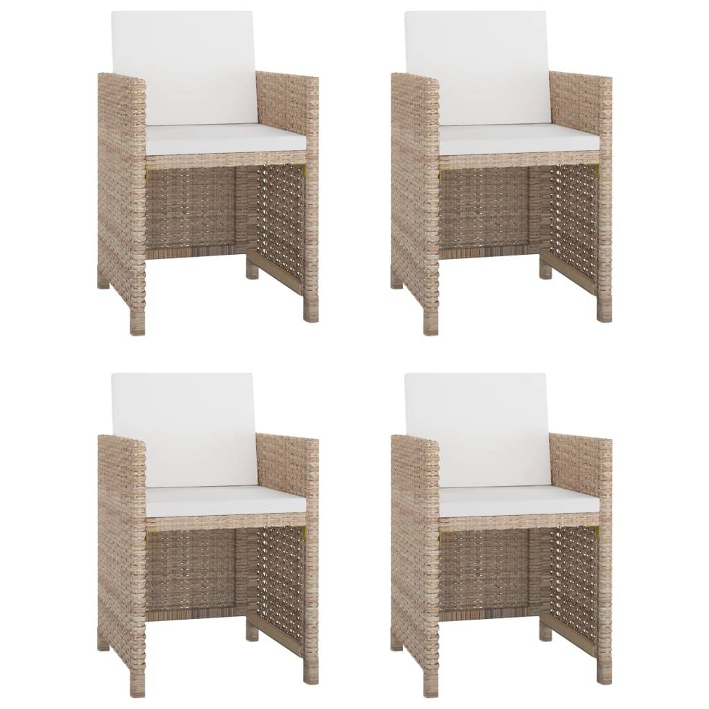Helloshop26 - Salon de jardin meuble d'extérieur ensemble de mobilier 5 pièces avec coussins résine tressée beige - Imagen 2