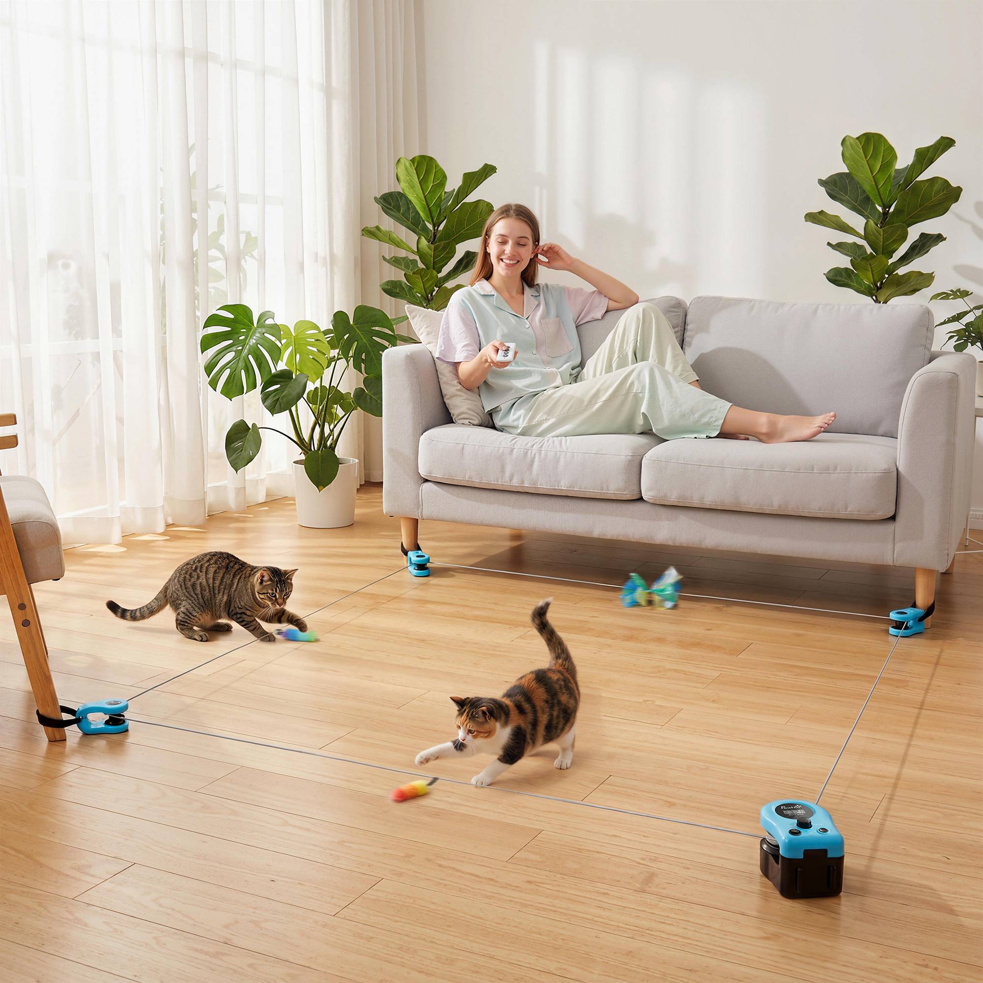 ComfortXL - Jouet interactif pour chat ABS noir télécommandé parcours réglable vitesse ajustable rechargeable USB-C - Image 1