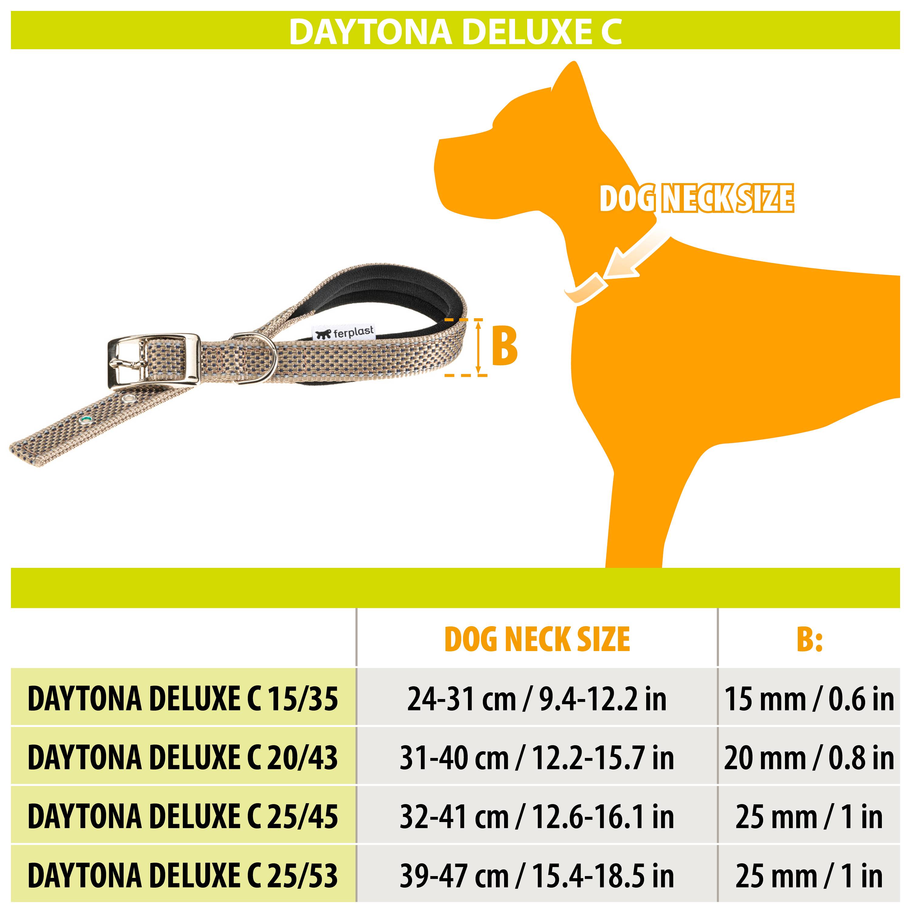 Ferplast - Collier pour Chiens Réfléchissant Rembourré DAYTONA DELUXE C25/53, Réglable, Boucle en Métal, Noir-Vert - Imagen 2